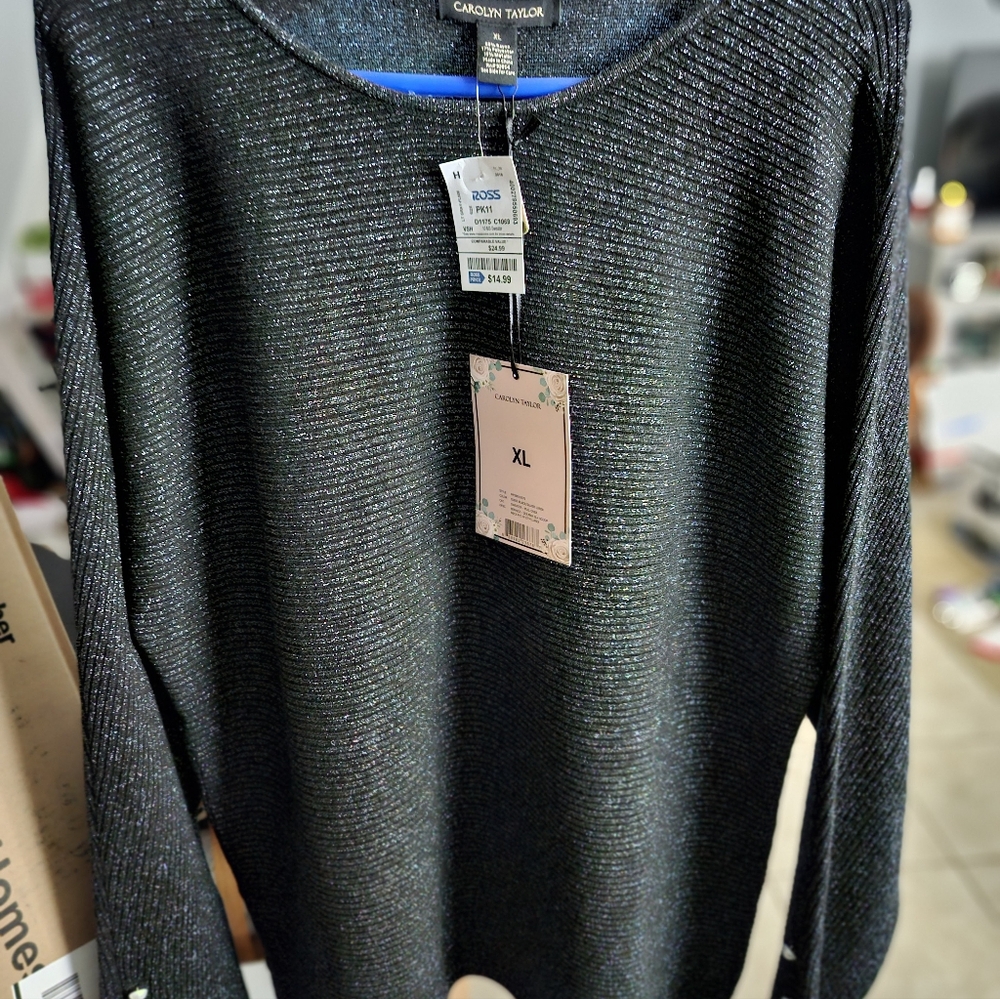 Black Sparkly Sweater XL